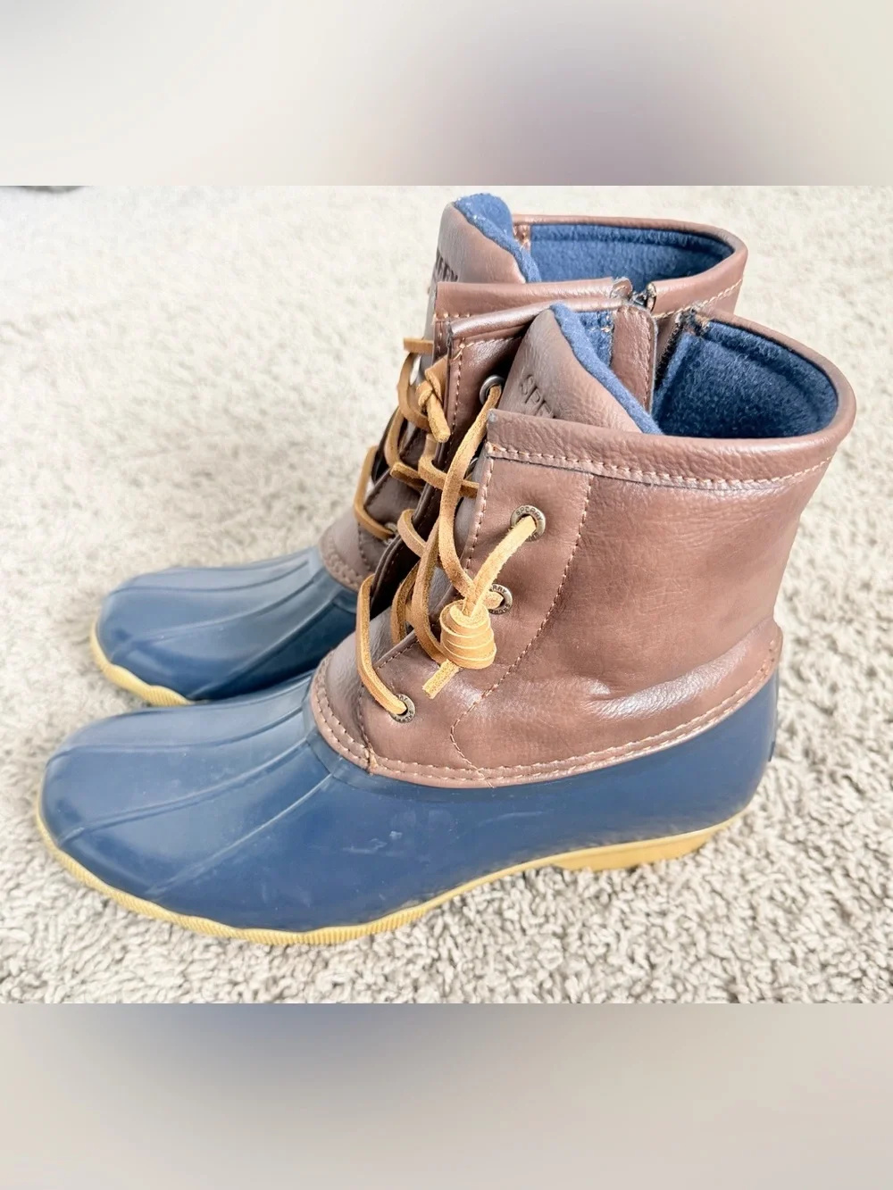 Sperry Saltwater Boots in Navy and Brown